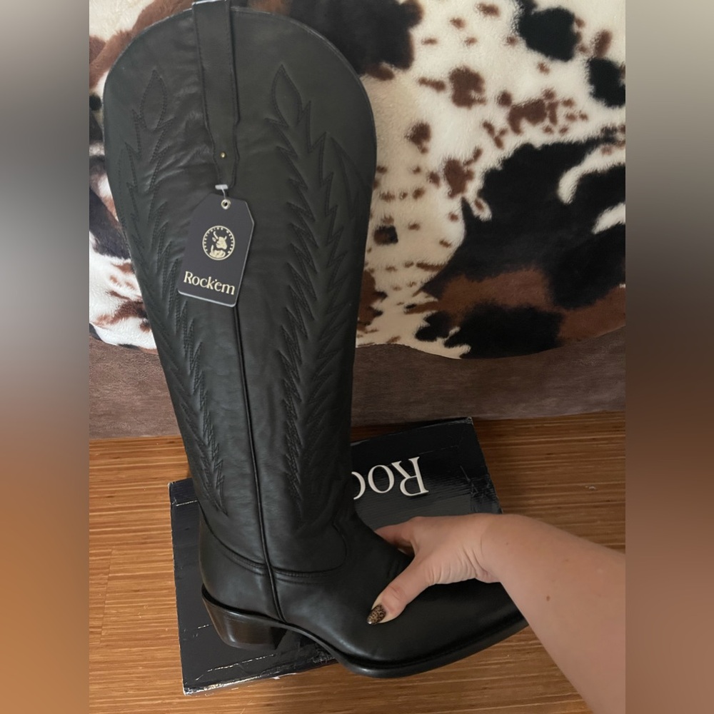 Sexy western cowgirl knee high boots
